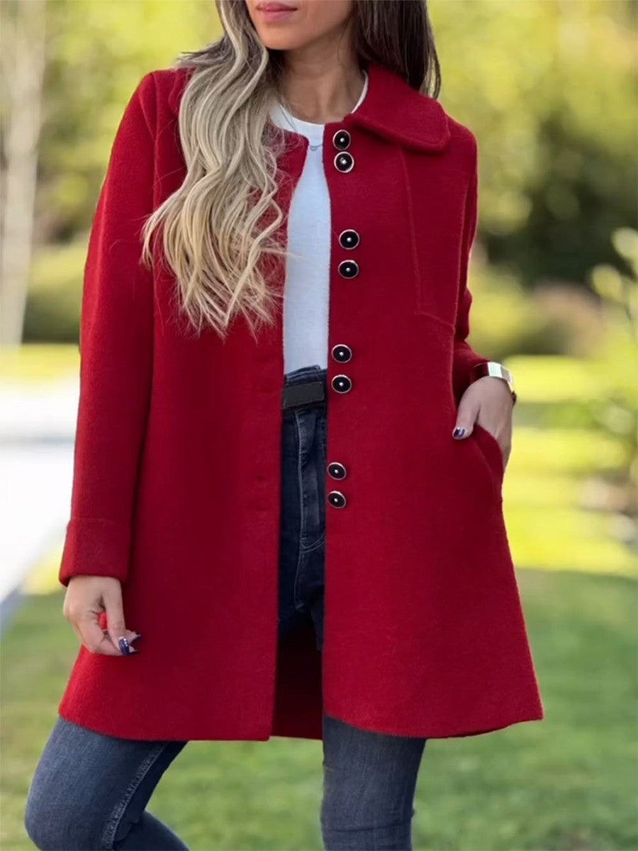 Hedwig - Cappotto Donna Elegante Classico a Bottoni