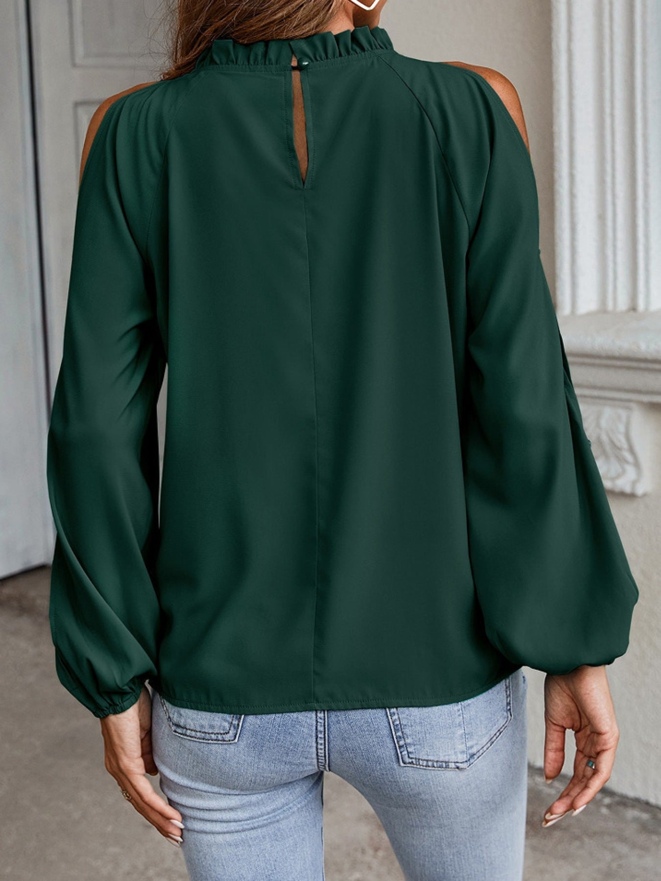 Miriam - Blusa Collo Volant Spalle Scoperte Donna Elegante