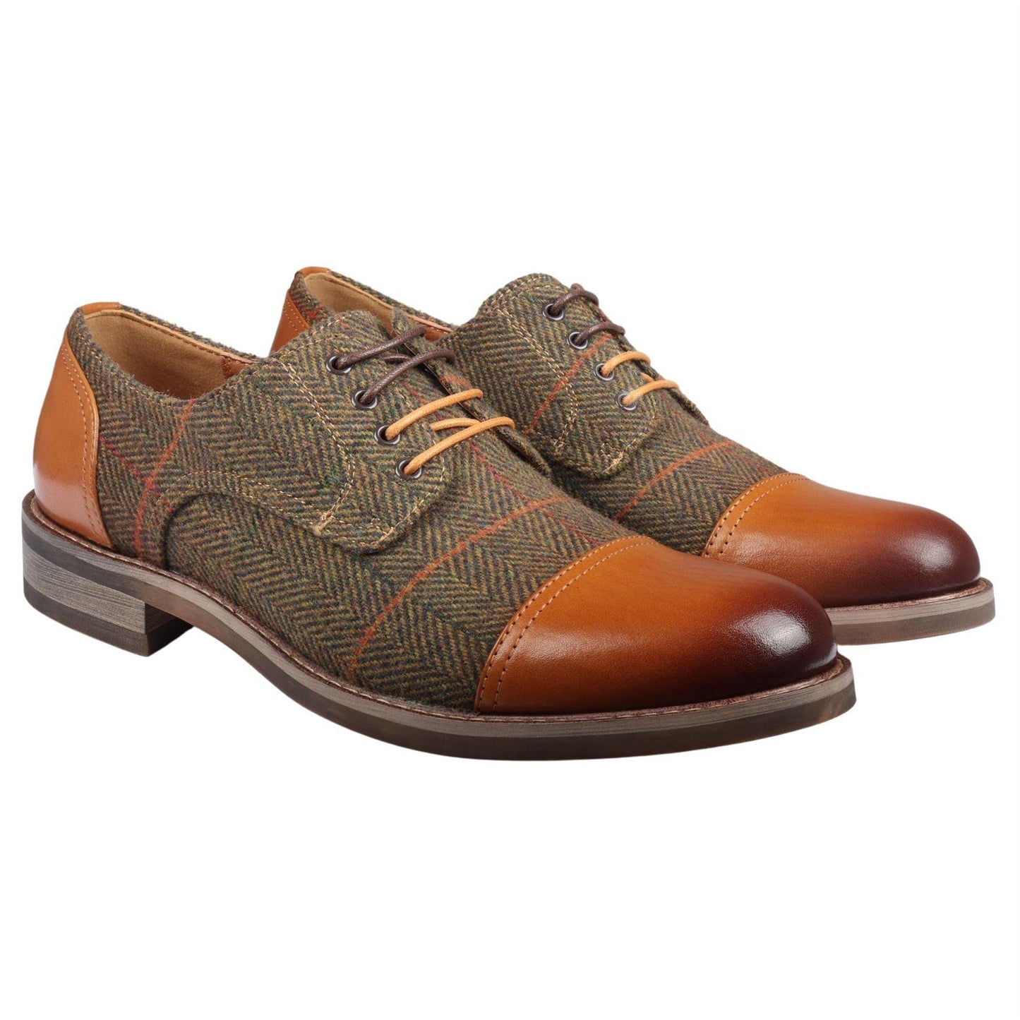 Michele – Oxford Uomo in Pelle Premium con Dettaglio Tweed