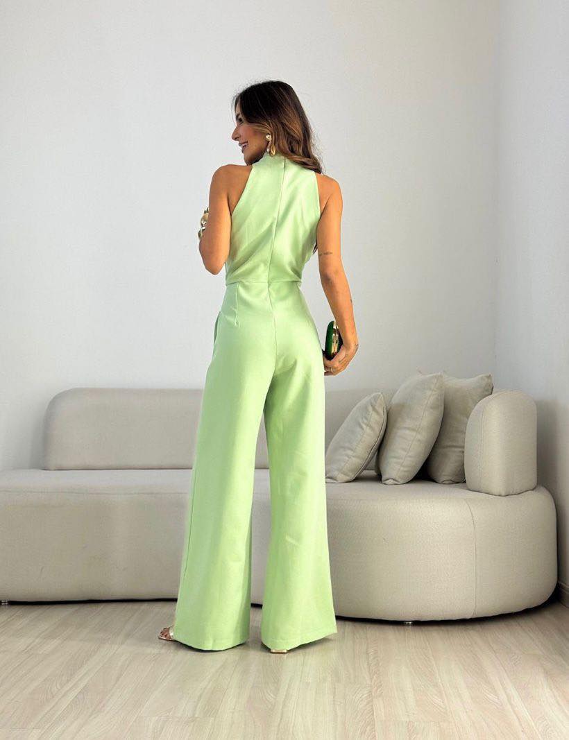 Nicolina - Tuta Donna Elegante Gamba Larga Drappeggiata