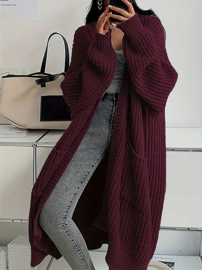 Damiana – Cardigan Donna Lungo Invernale Lavorato a Maglia