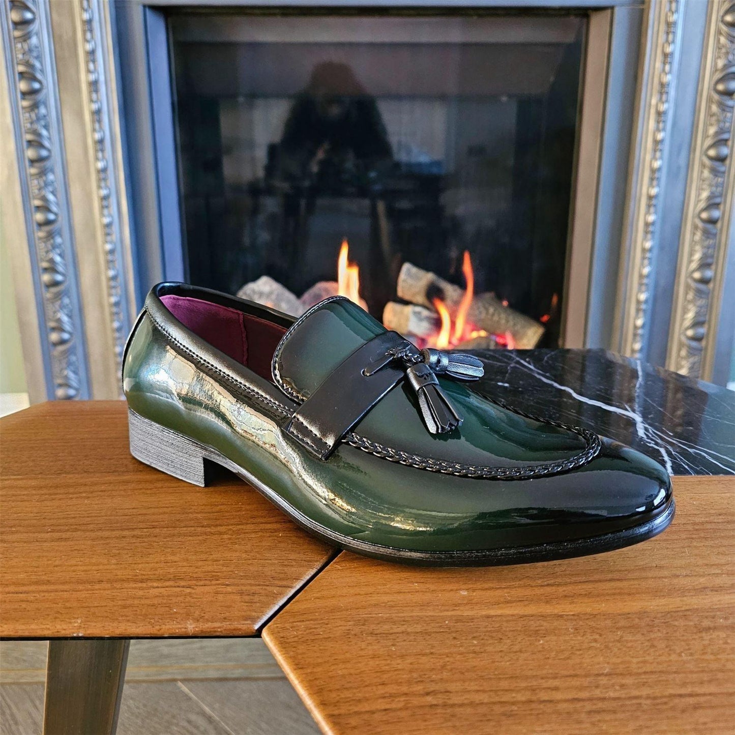 Cesare – Mocassino Uomo Vernice con Nappine Slip-On Formale