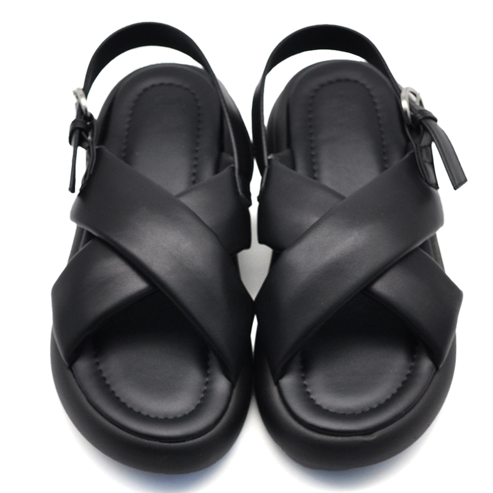 Agata – Sandali donna platform doppio fondo fasce incrociate