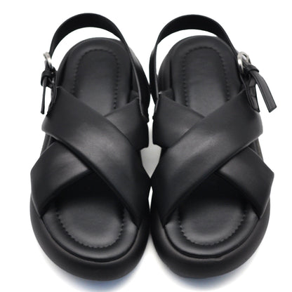 Agata – Sandali donna platform doppio fondo fasce incrociate
