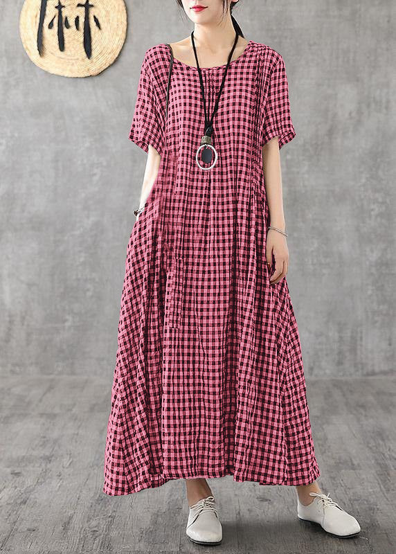 Giulia - Abito Patchwork Nero Plaid Estivo Elegante