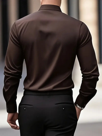 Giorgio – Camicia Da Uomo A Manica Lunga Slim Fit Traspirante