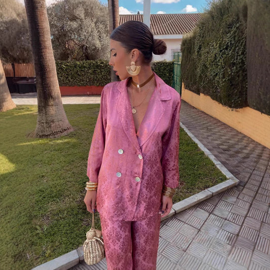 Caterina – Completo Elegante Con Blazer Strutturato E Pantaloni Ampi
