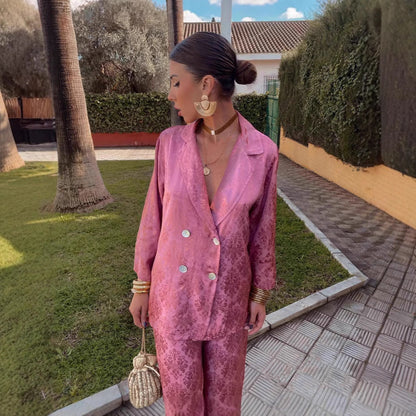 Caterina – Completo Elegante Con Blazer Strutturato E Pantaloni Ampi