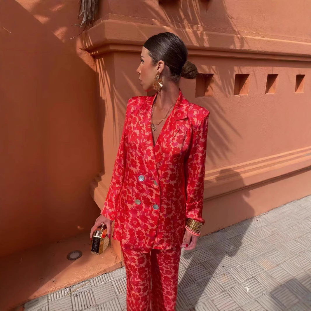 Caterina – Completo Elegante Con Blazer Strutturato E Pantaloni Ampi