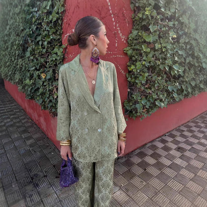Caterina – Completo Elegante Con Blazer Strutturato E Pantaloni Ampi