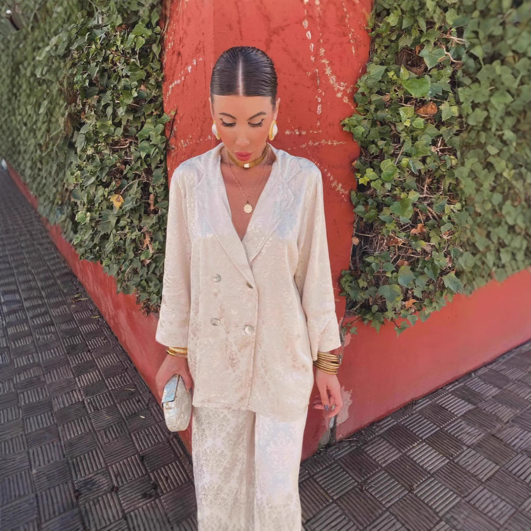 Caterina – Completo Elegante Con Blazer Strutturato E Pantaloni Ampi