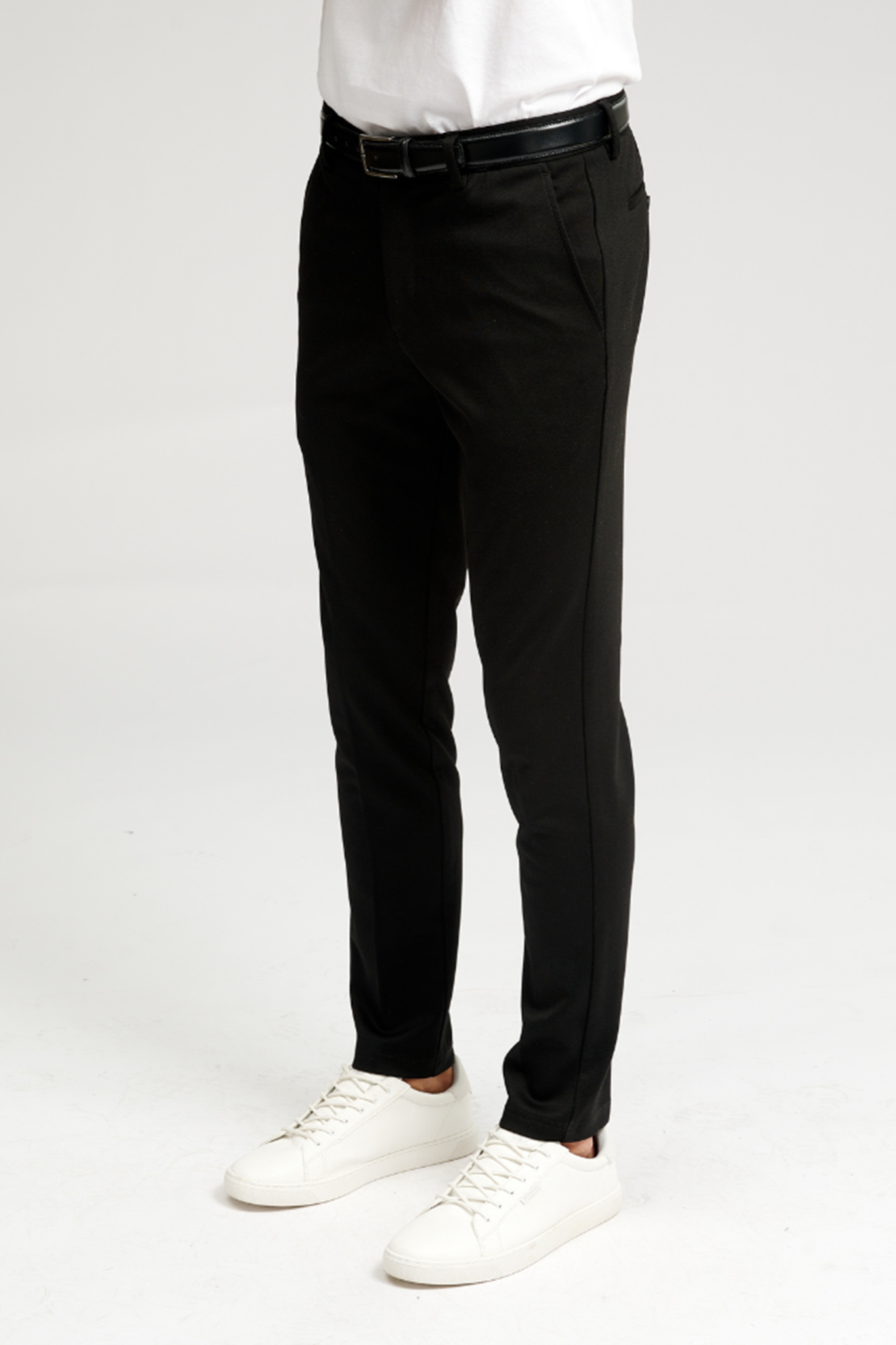 Lamberto - Pantaloni Uomo Neri Eleganti Stile Formale Casual