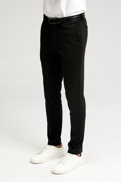 Lamberto - Pantaloni Uomo Neri Eleganti Stile Formale Casual