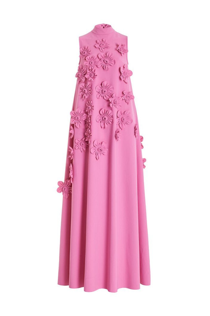 Quinora - Abito Maxi Senza Maniche Ricamo Floreale Donna