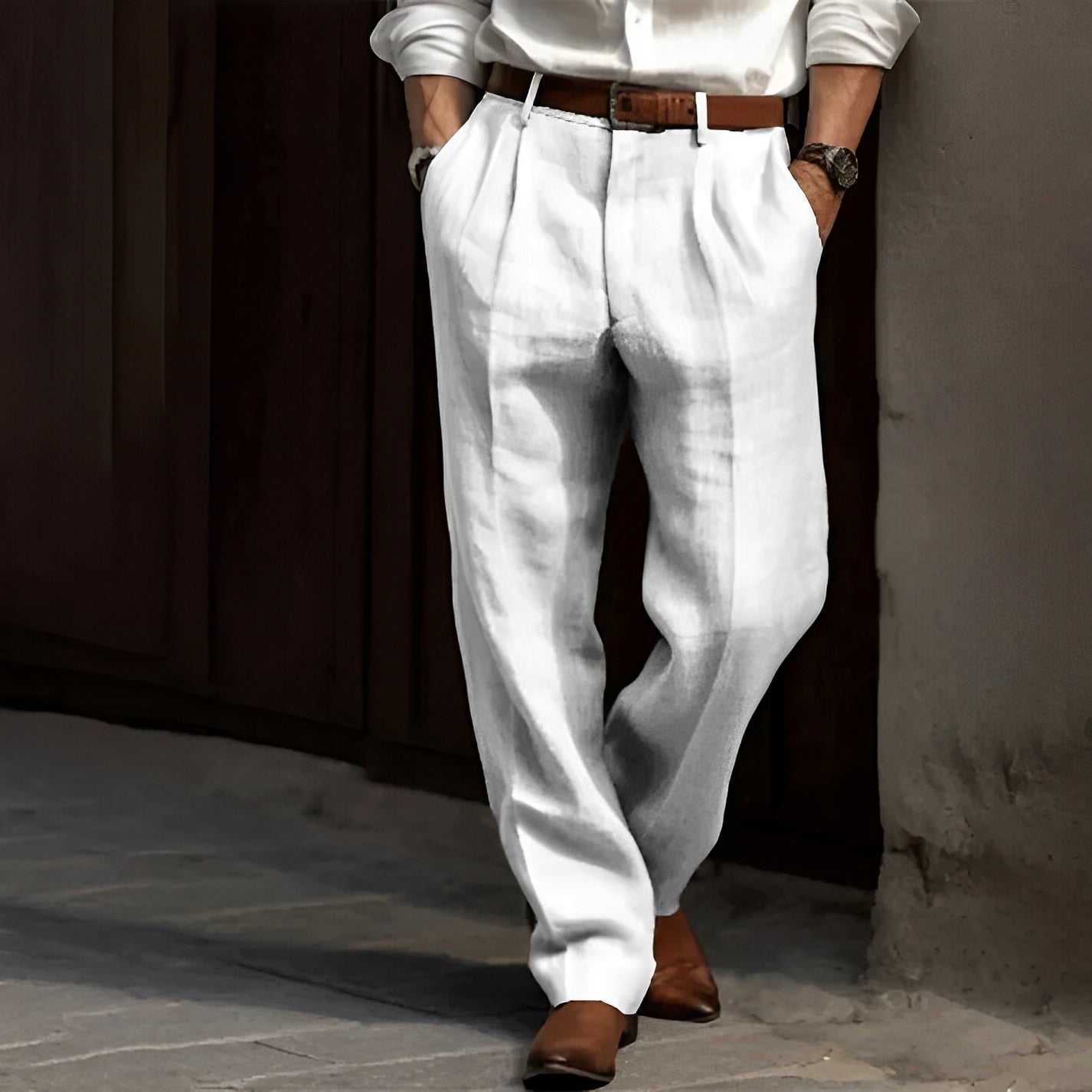 Francesco – Pantalone Retrò Da Uomo Dal Taglio Classico
