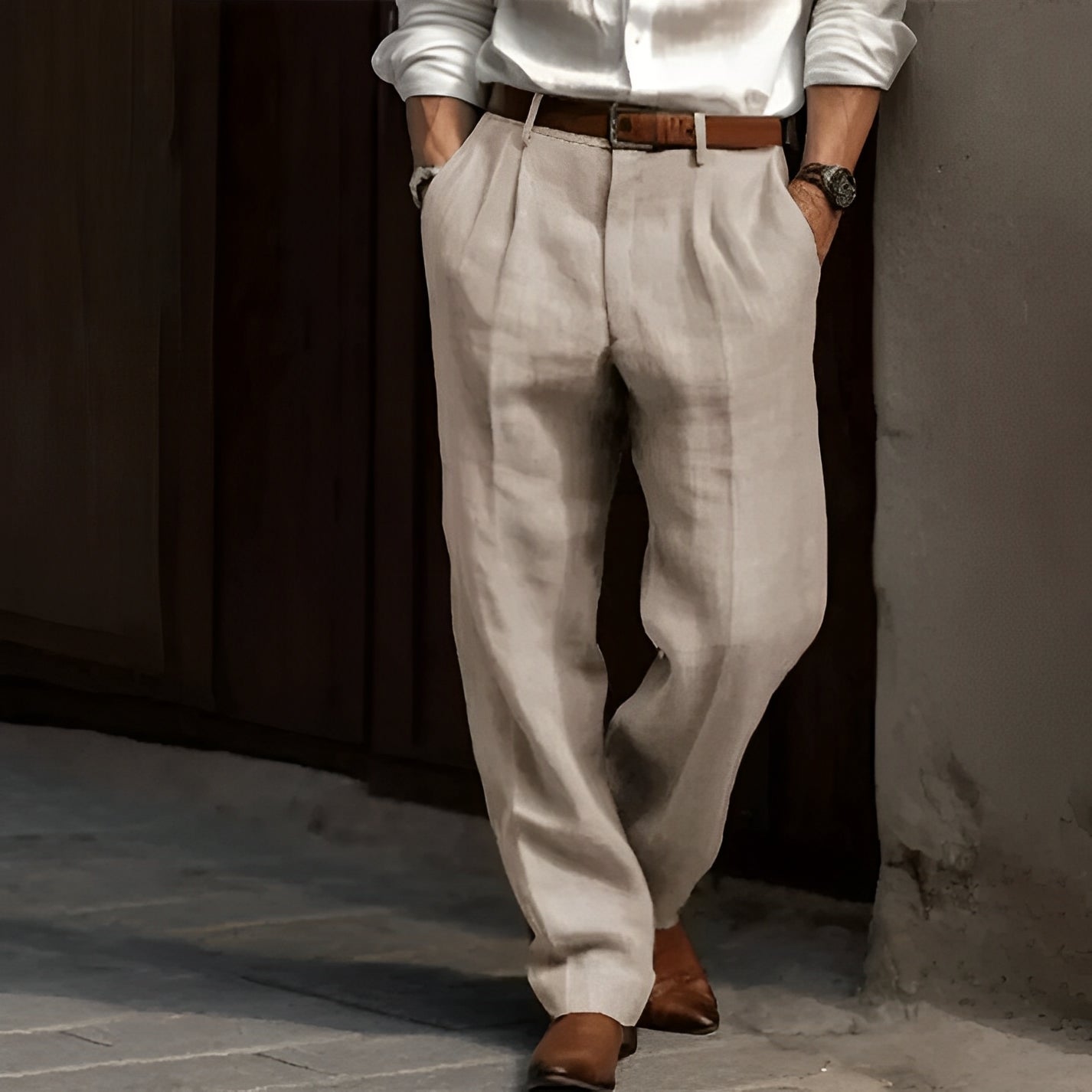 Francesco – Pantalone Retrò Da Uomo Dal Taglio Classico