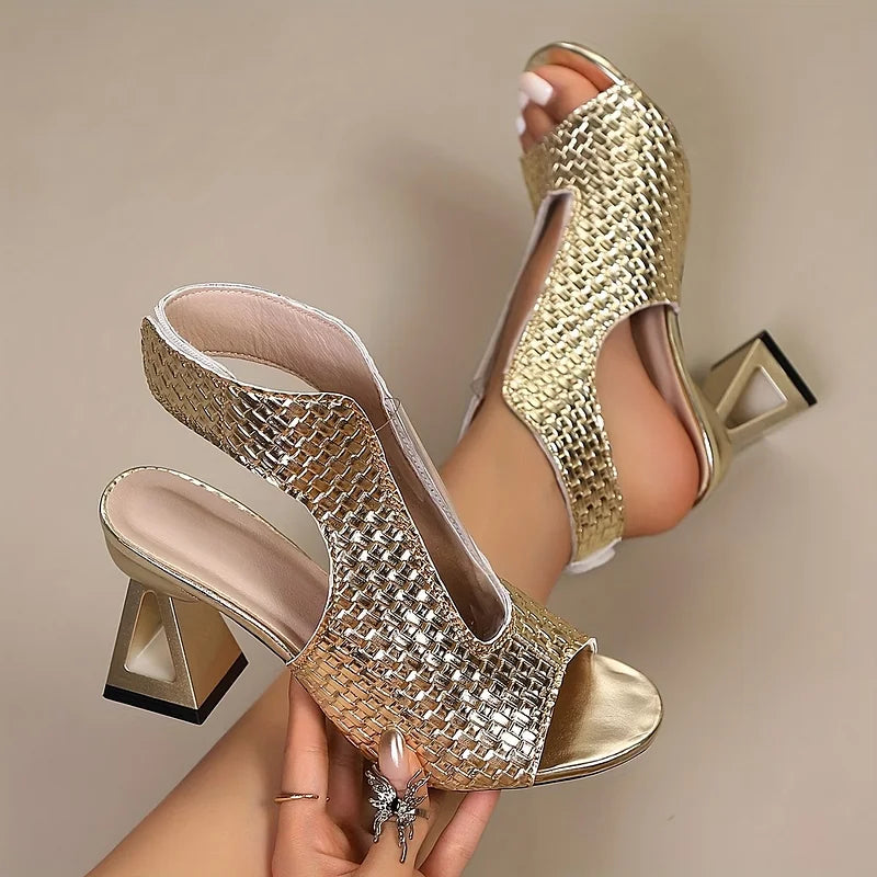 Katia - Slingback Tacco Intrecciato Elegante Donna