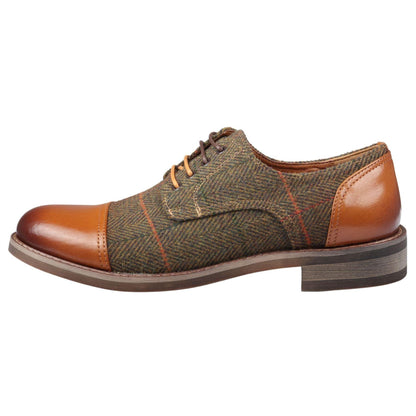 Michele – Oxford Uomo in Pelle Premium con Dettaglio Tweed