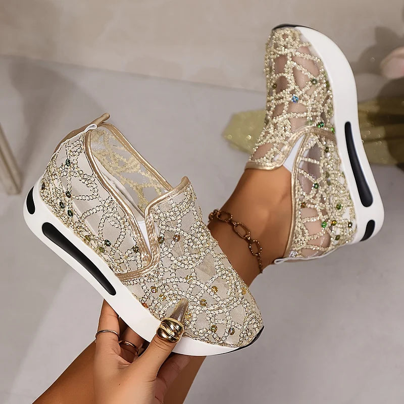 Ninetta - Sneakers Donna Alte con Paillettes Eleganti