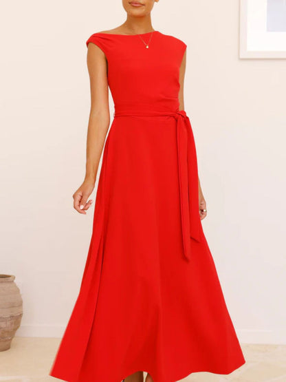 Mariangela - Maxi Dress Monospalla Laccio Vita Donna Elegante