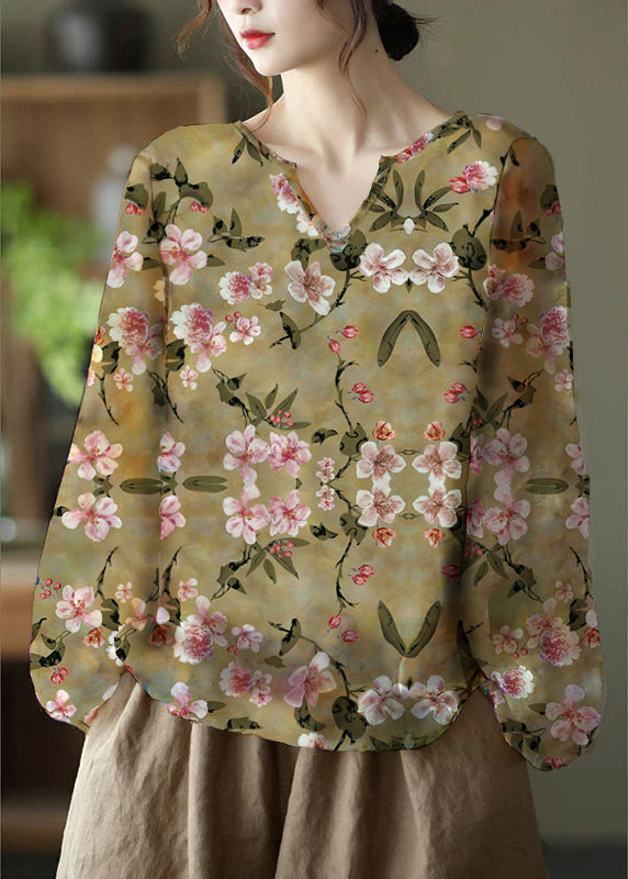 Matilde - Blusa Floreale Casual Autunnale Manica Lunga