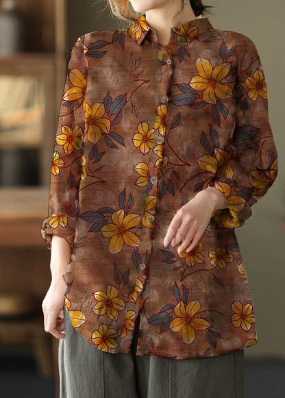 Martina - Blusa Tunica Patchwork Rossa Elegante