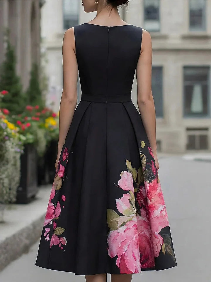 Rosalia – Abito Midi Svasato Con Fantasia Floreale Di Tendenza