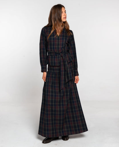 Consolata - Blusa Elegante a Quadri Tartan Fantasia Classica