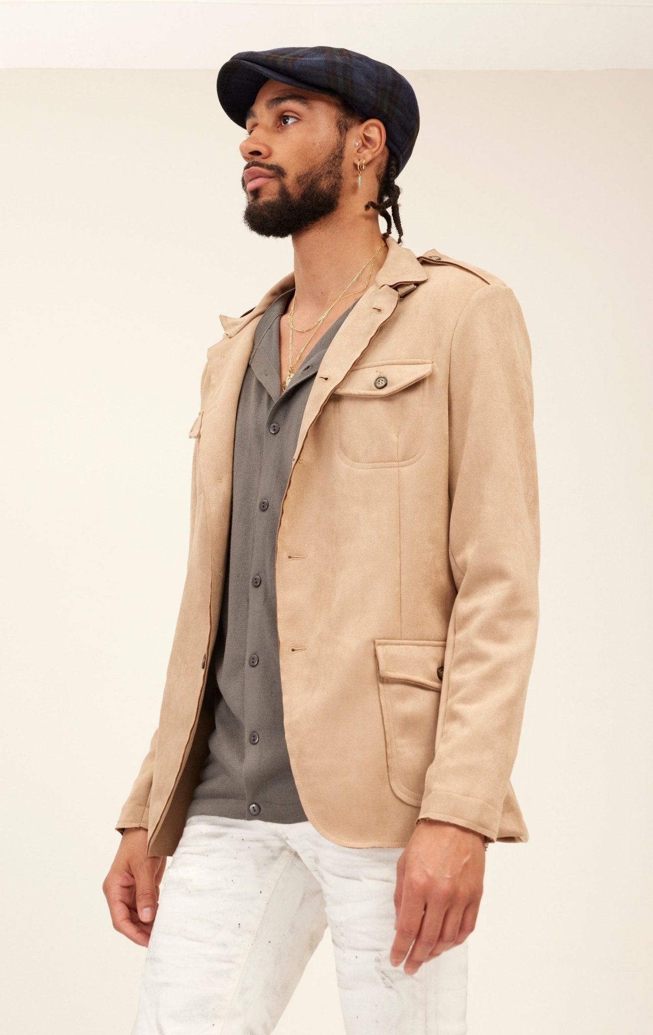 Livio - Giacca Safari Uomo Leggera Stone Stile Moderno