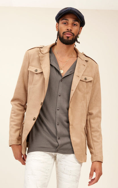 Livio - Giacca Safari Uomo Leggera Stone Stile Moderno
