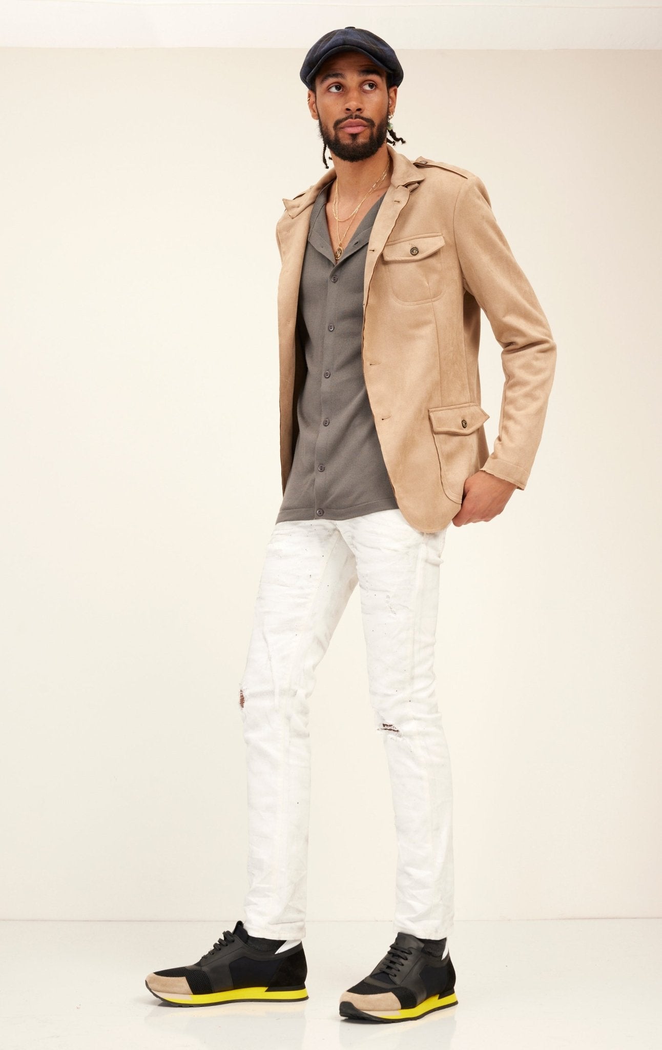 Livio - Giacca Safari Uomo Leggera Stone Stile Moderno