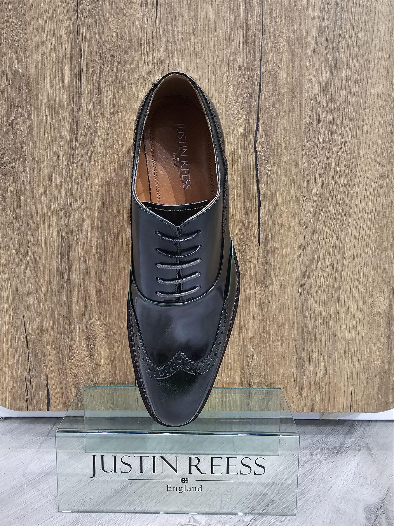 Filippo – Scarpe Uomo Verde Vernice con Lacci e Dettagli Brogue