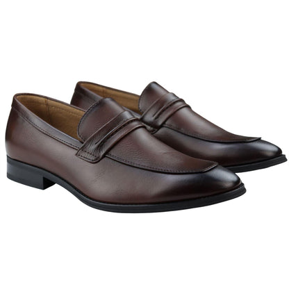 Silvio – Mocassino Uomo Slip-On Formale Foderato in Pelle Nero e Marrone