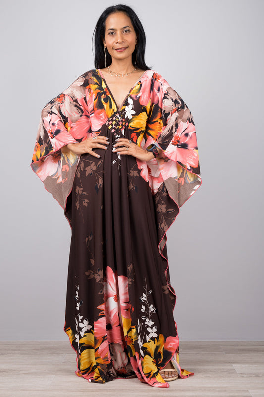 Marminia - Abito Kaftano Floreale Donna Elegante Estate