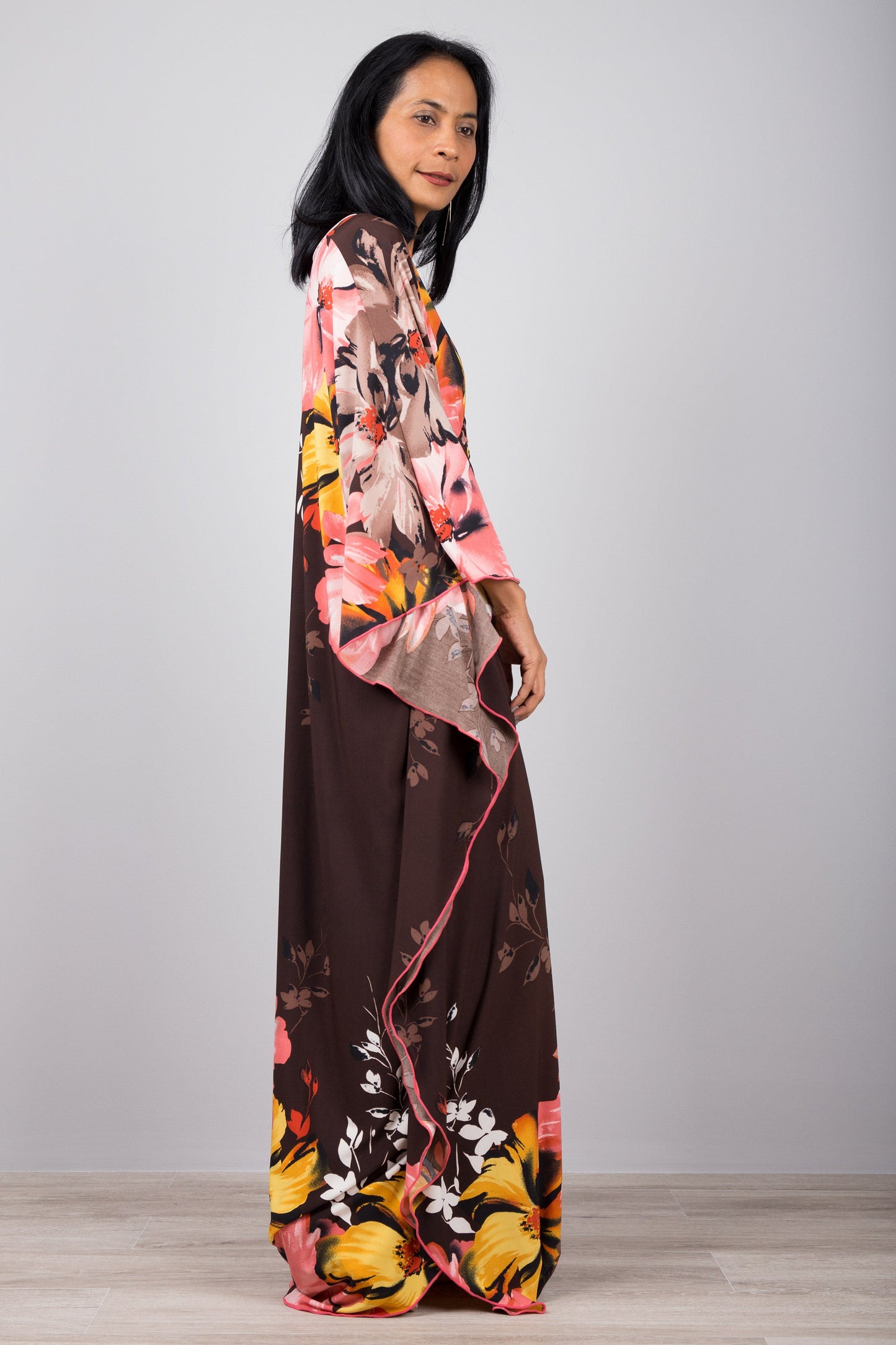 Marminia - Abito Kaftano Floreale Donna Elegante Estate