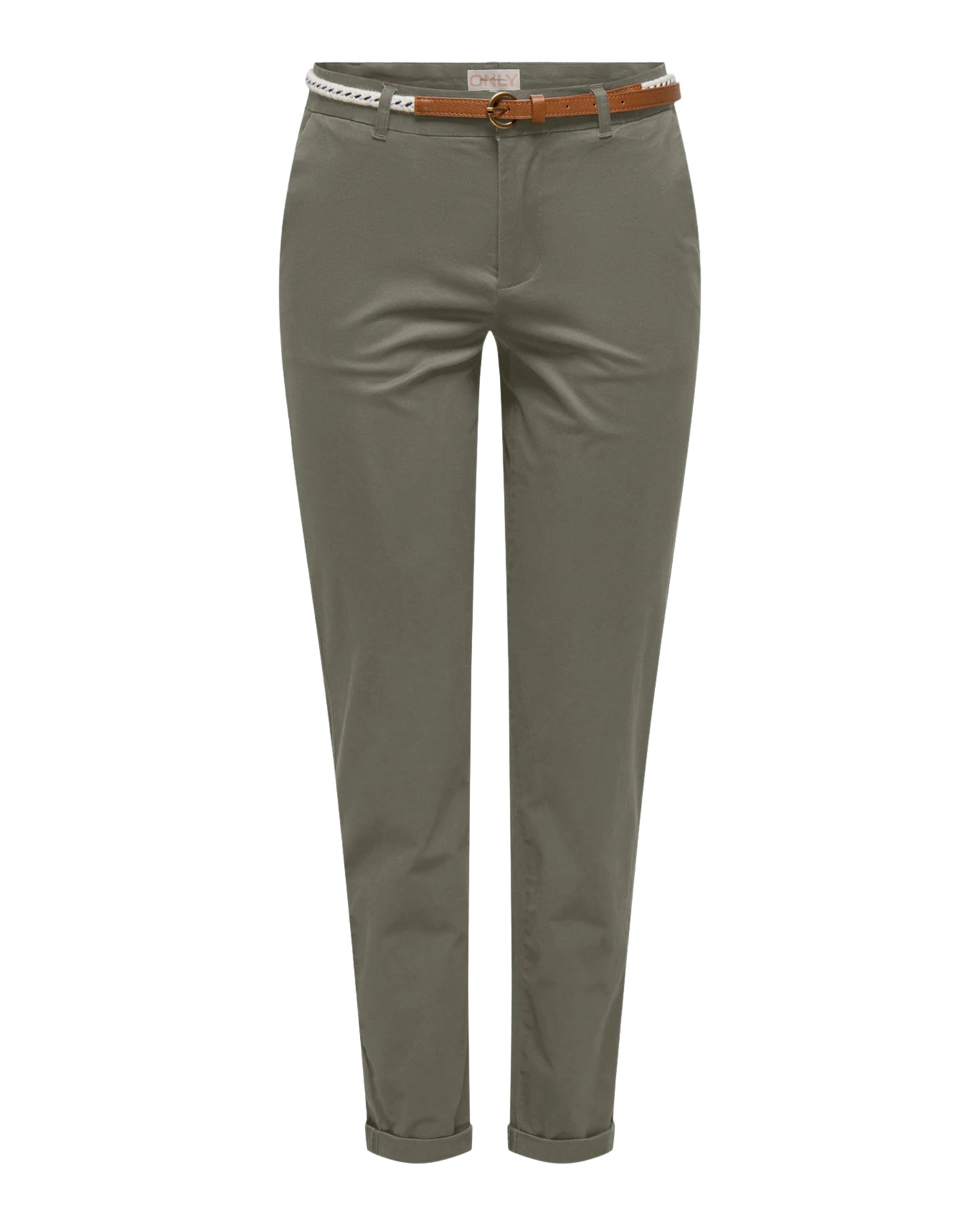 Pompeia - Pantaloni Regular Fit Donna Verde Moderni Essenziali