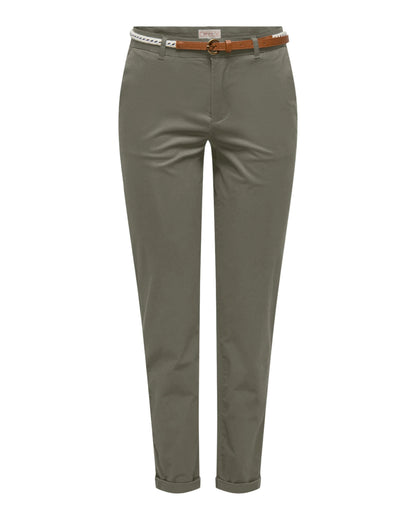 Pompeia - Pantaloni Regular Fit Donna Verde Moderni Essenziali