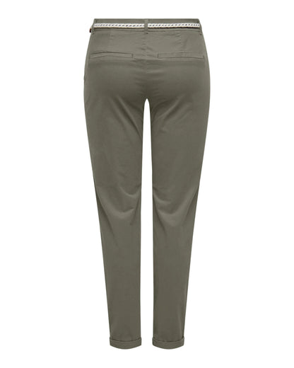 Pompeia - Pantaloni Regular Fit Donna Verde Moderni Essenziali