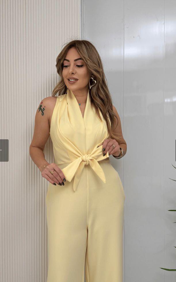 Nicolina - Tuta Donna Elegante Gamba Larga Drappeggiata