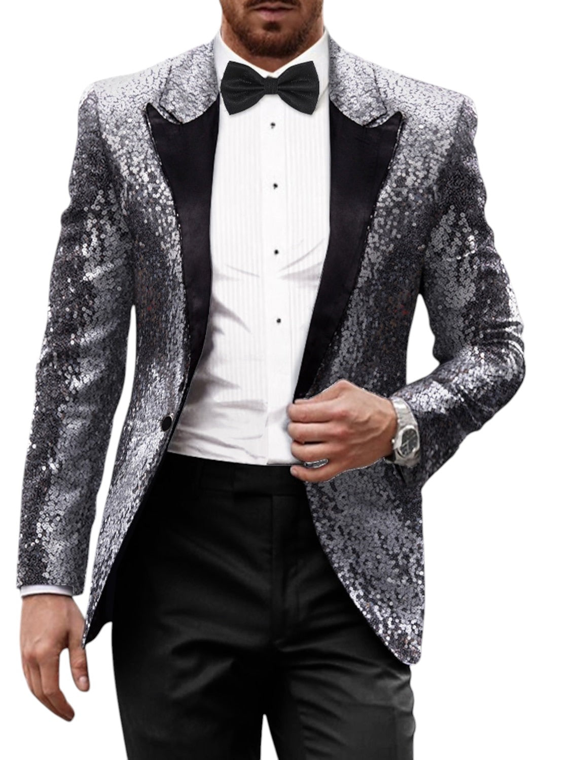 Hugo - Blazer Uomo Retrò con Effetto Glitter