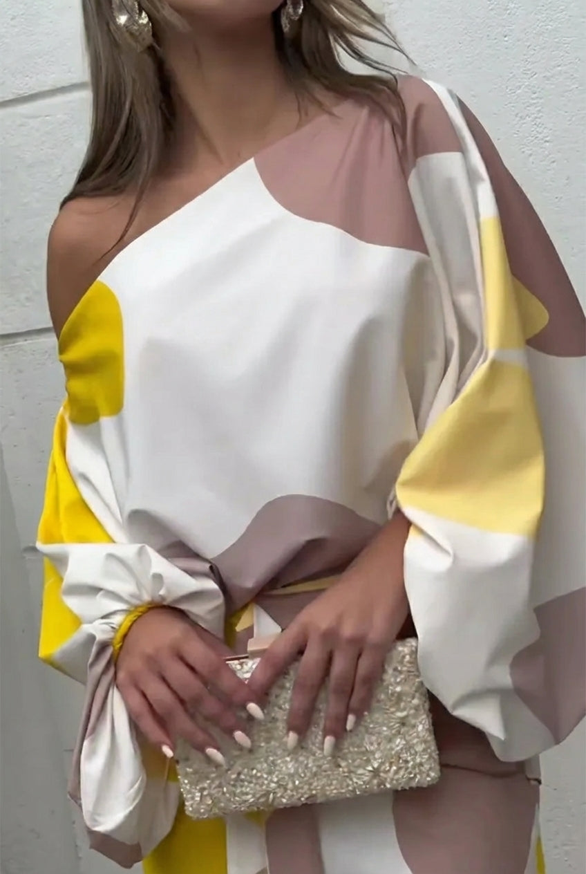 Bella – Abito Midi Monospalla Con Frange Per Un Look Esclusivo