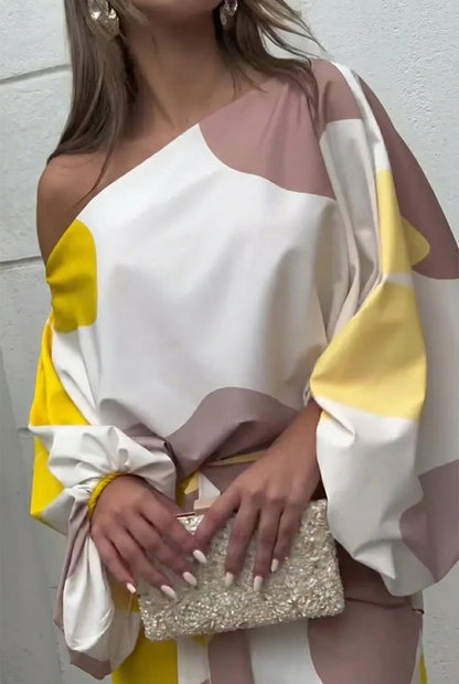 Bella – Abito Midi Monospalla Con Frange Per Un Look Esclusivo