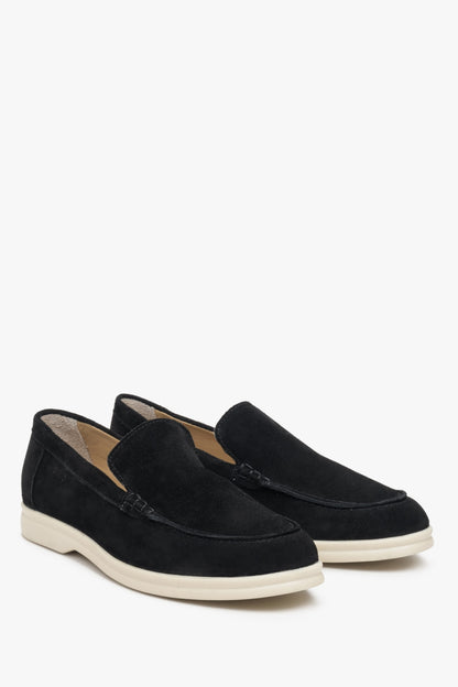 Clelia - Women's Black Genuine Velour Loafers Estro ER00113447