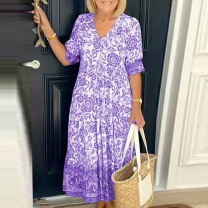 Amelia – Abito Maxi Bohémien Con Scollo A V