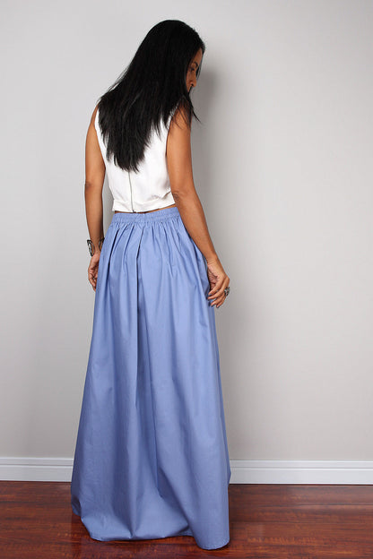 Marmita – Gonna Maxi Blu Cielo Morbida Lunghezza Floor