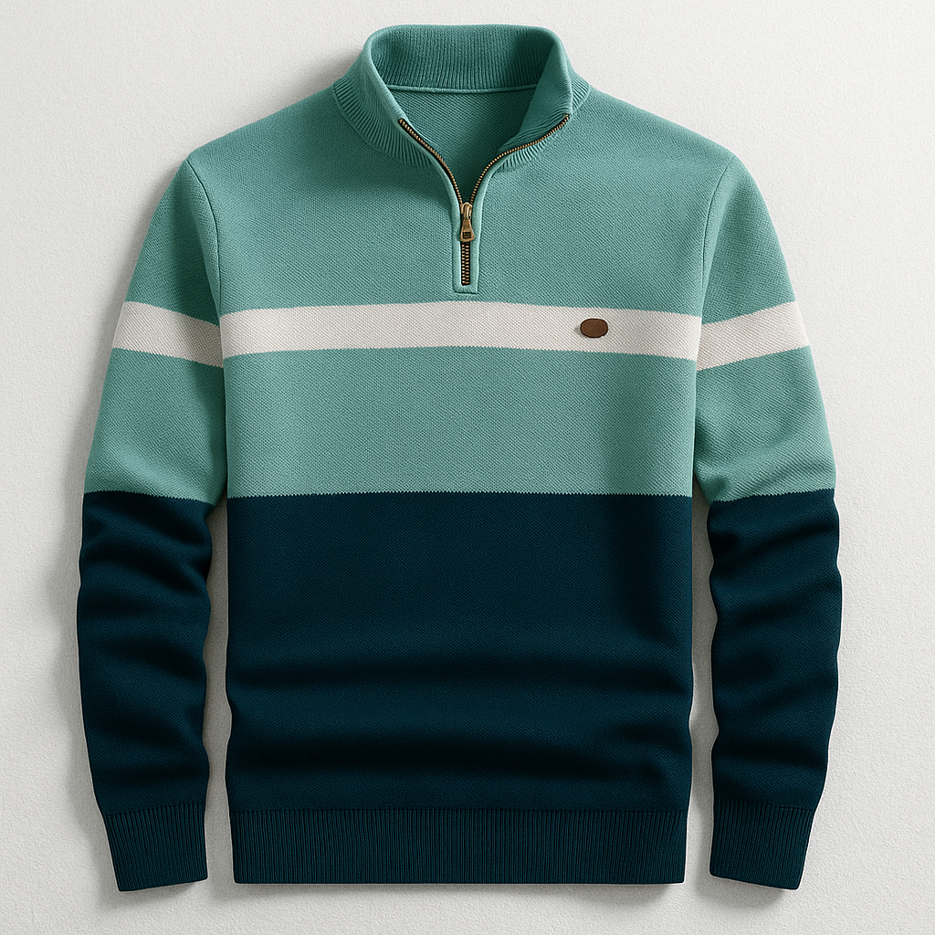 Dino - Maglione Uomo Mezza Zip Stile Classico