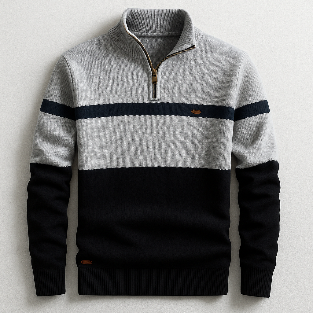 Dino - Maglione Uomo Mezza Zip Stile Classico