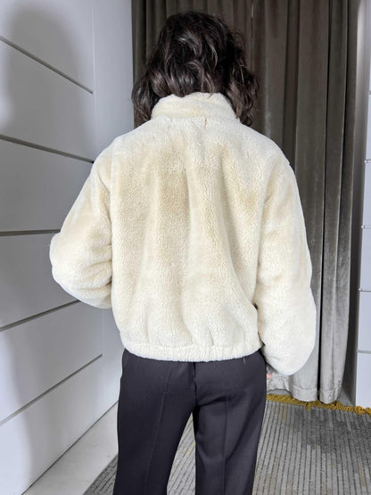 Judith - Bomber Donna Beige Effetto Morbido