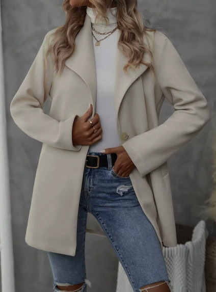 Uzzia – Cappotto Monopetto Donna con Cappuccio Elegante