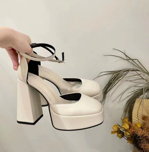 Rianna - Decoltè Platino Tacco Alto Plateau Elegante